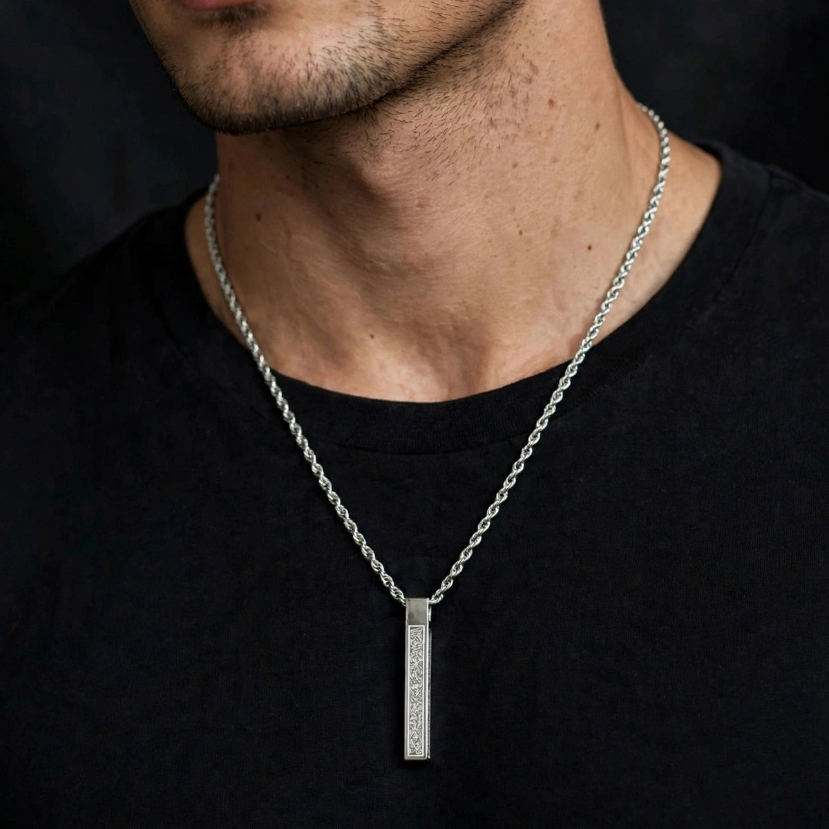 Ayat-e-Noor Silver Neck Chain