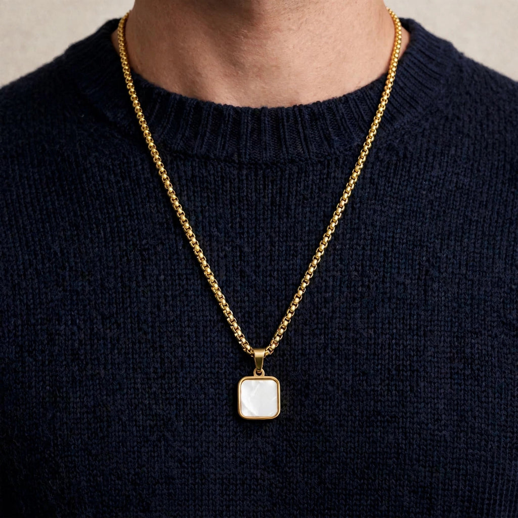 White Stone Neck Chain