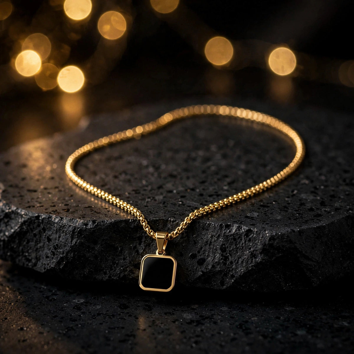 Black Stone Neck Chain
