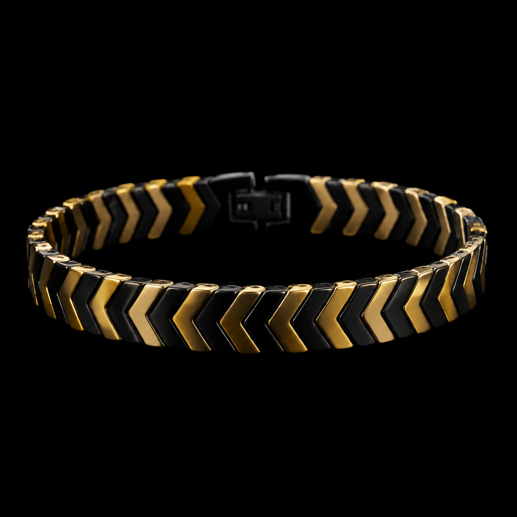 Black Gold Arrow Titanium Brecelet