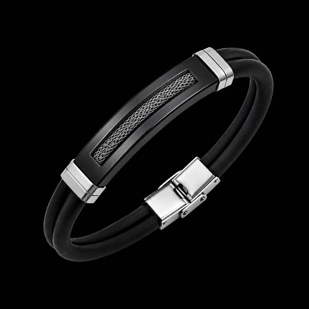 Sterling Leather Bracelet