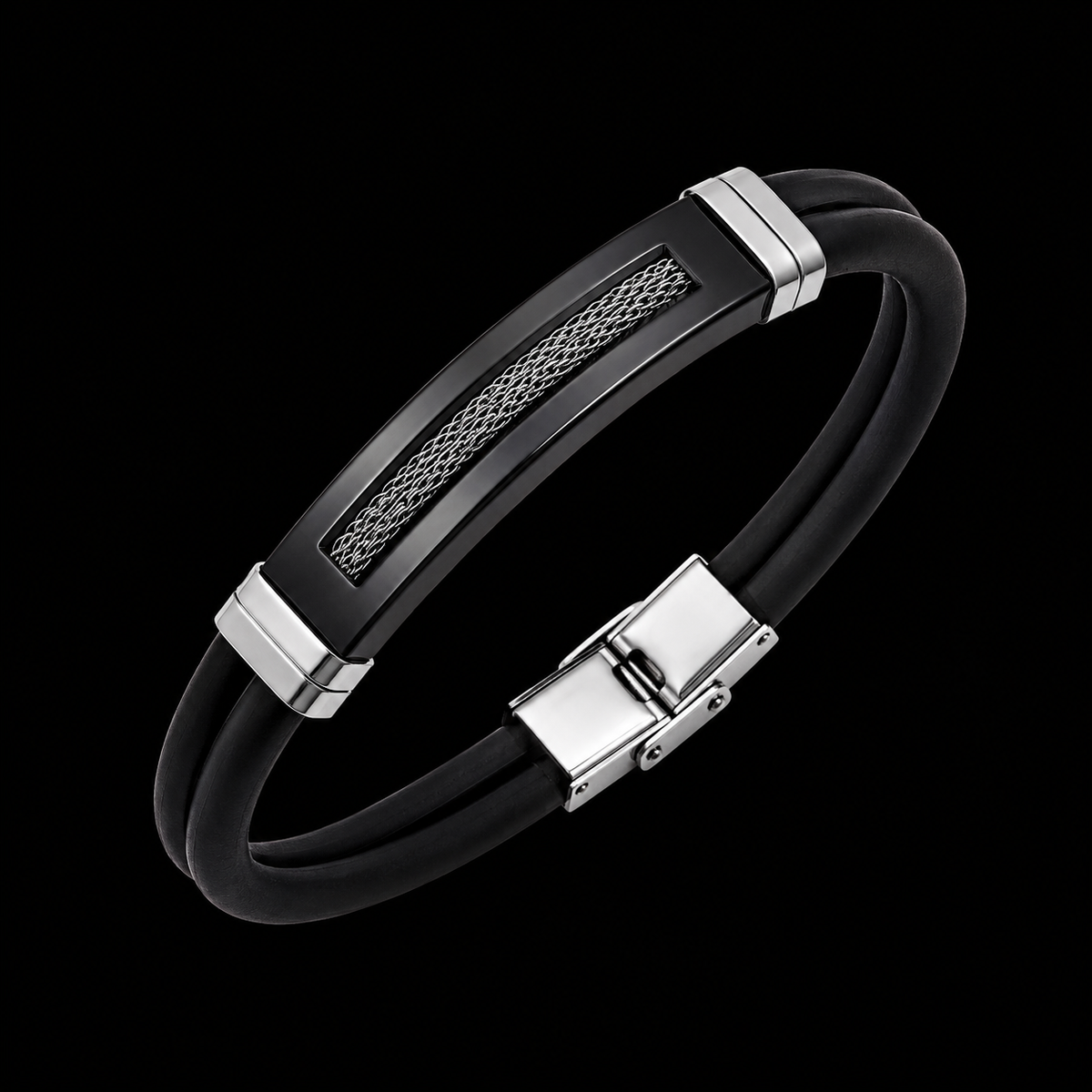 Sterling Leather Bracelet