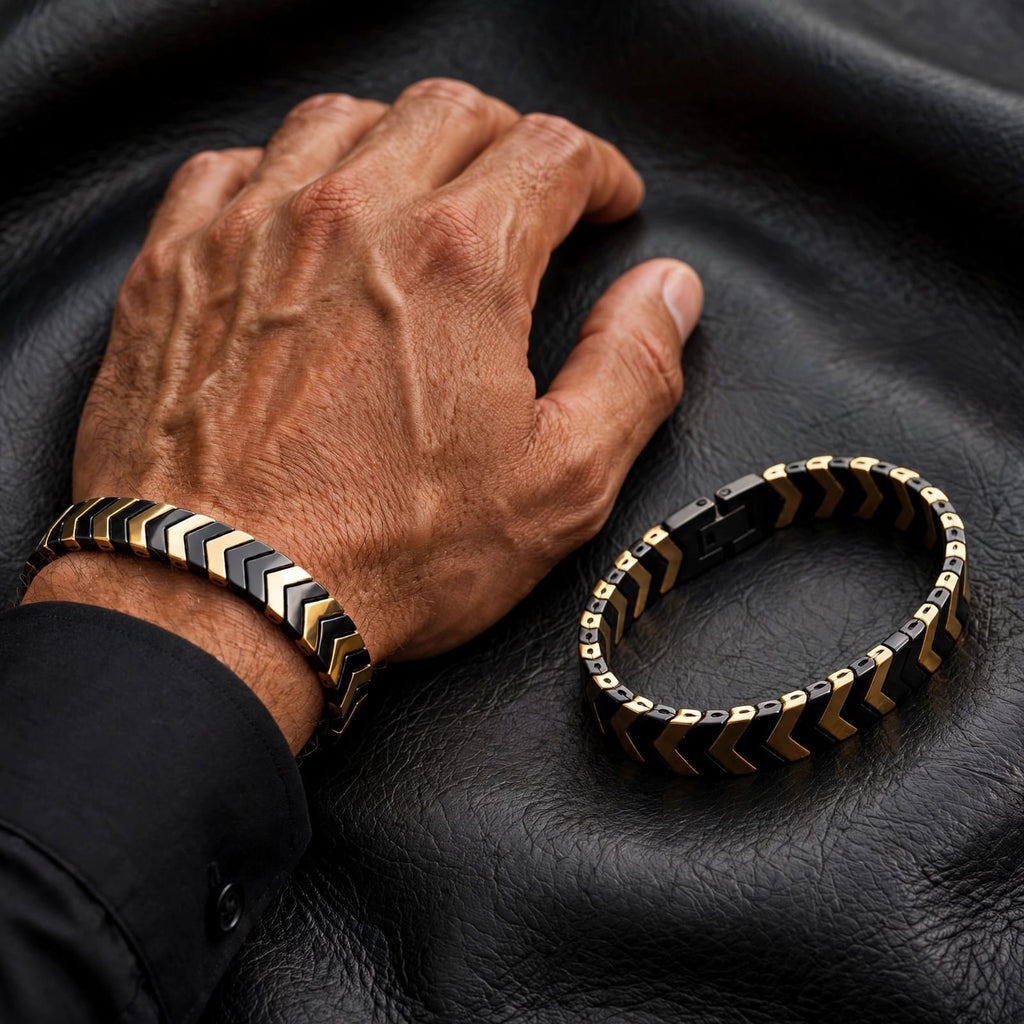 Black Gold Arrow Titanium Brecelet